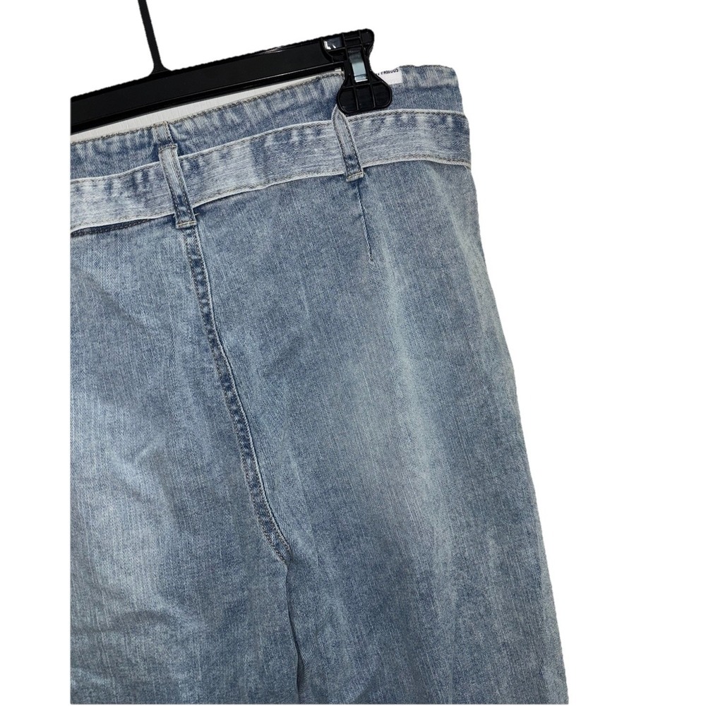 NWT Almost Famous Size 9 Super High Rise Paperbag Trouser Jeans Distressed Belt - Picture 10 of 15